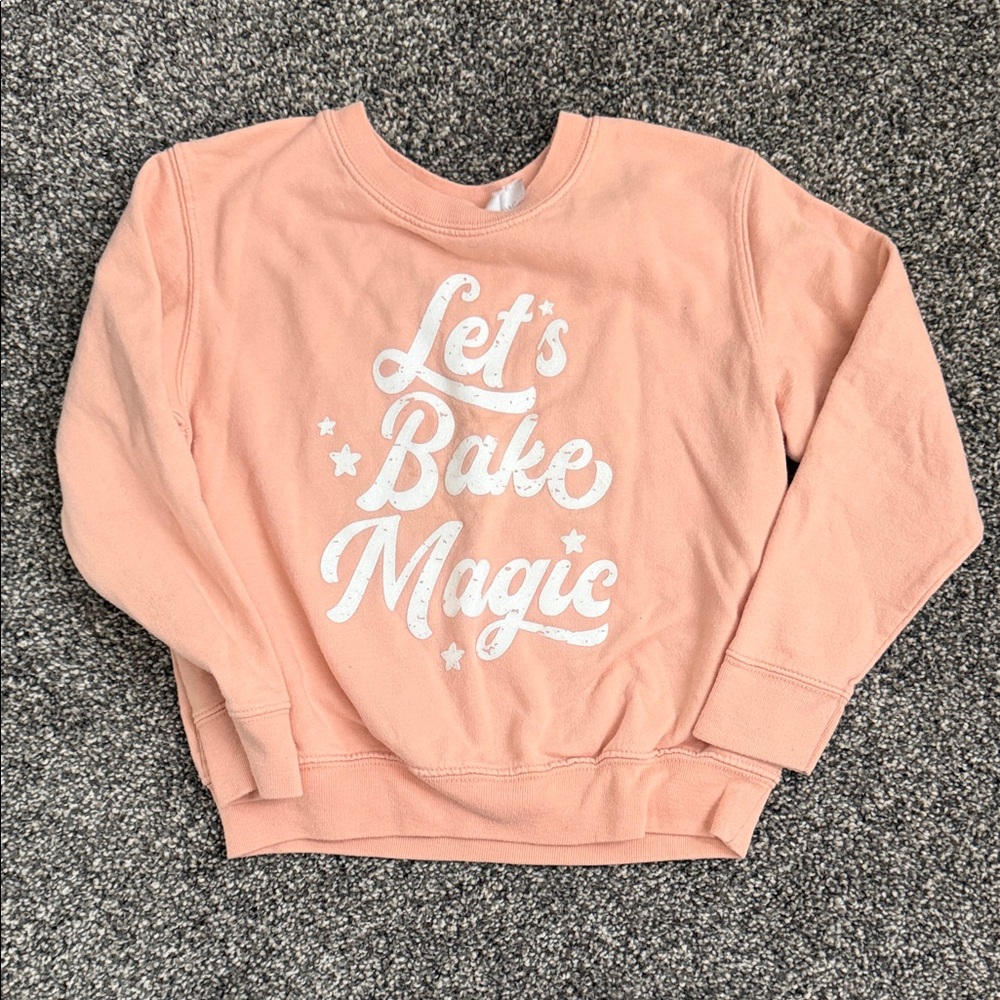 Charming Peach Kids Sweatshirt - Let's Bake Magic